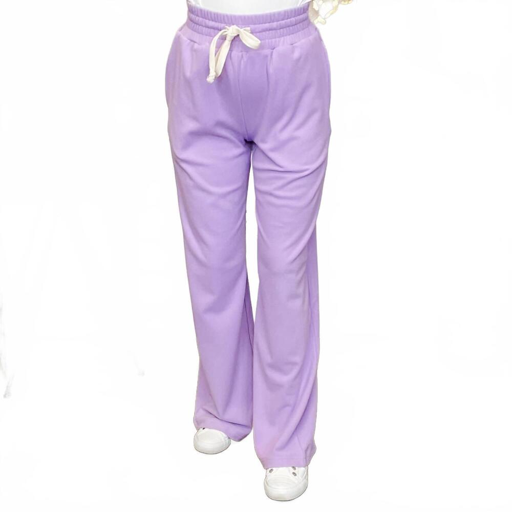 NEW AMPERSAND AVE right to shine high-rise fleece wide leg pants in lavender
